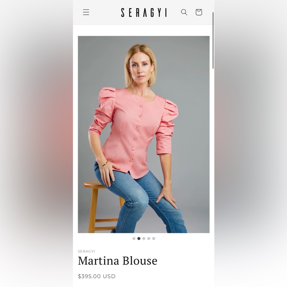 Coral Puff Sleeve Blouse